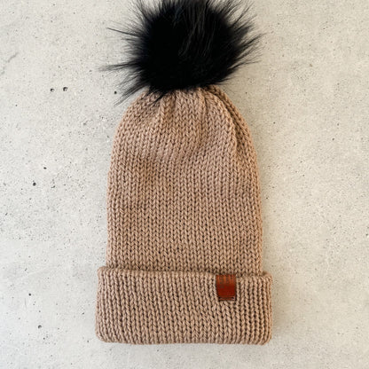 Double Knit Pom Pom Beanie - Australian Wool