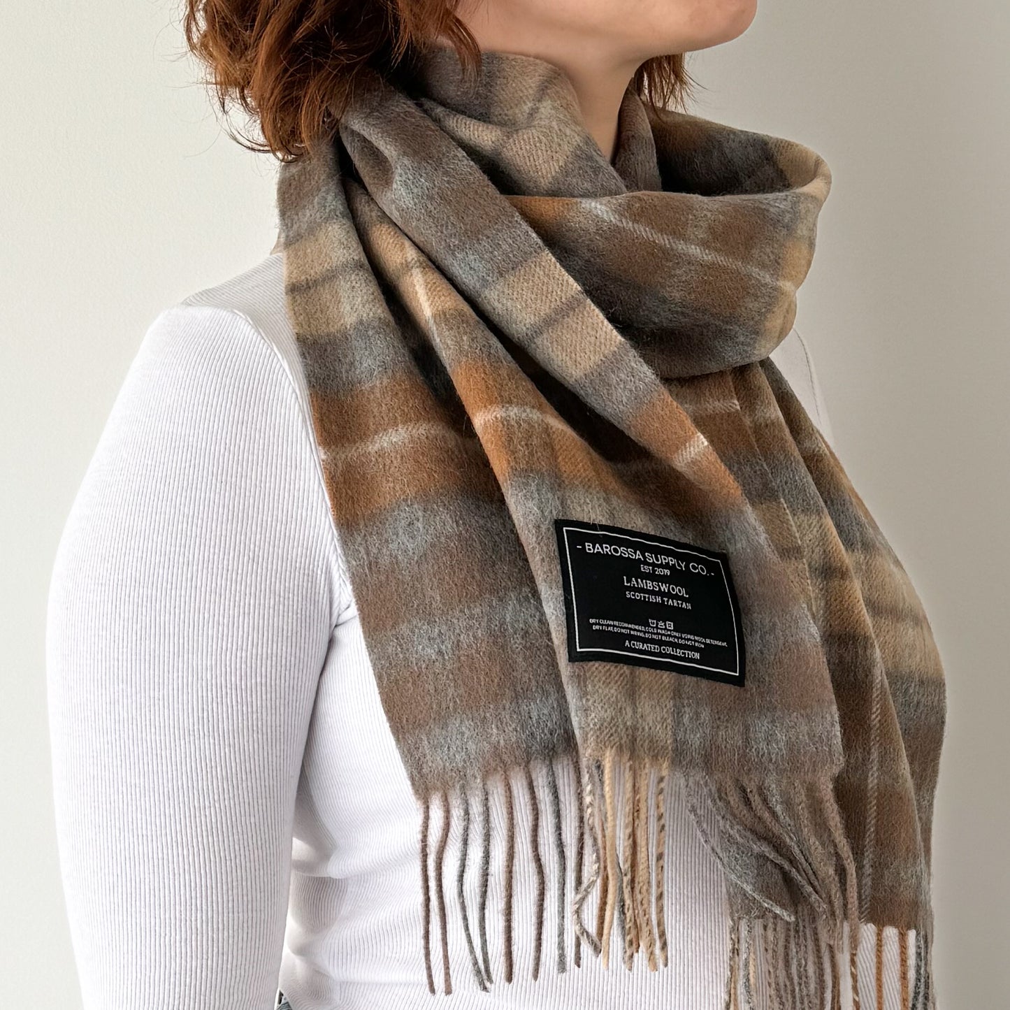 Buchanan Natural - Scottish Tartan Lambswool Scarf