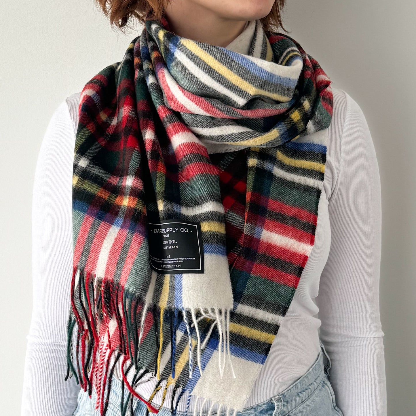 Stewart Dress - Scottish Tartan Lambswool Wide Scarf