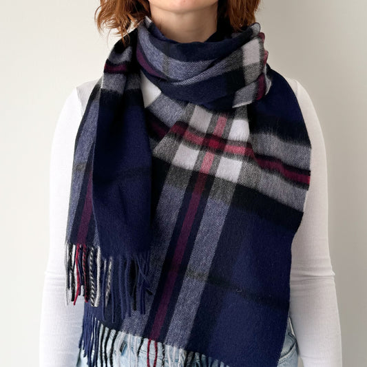 Thomson Navy - Scottish Tartan Lambswool Wide Scarf