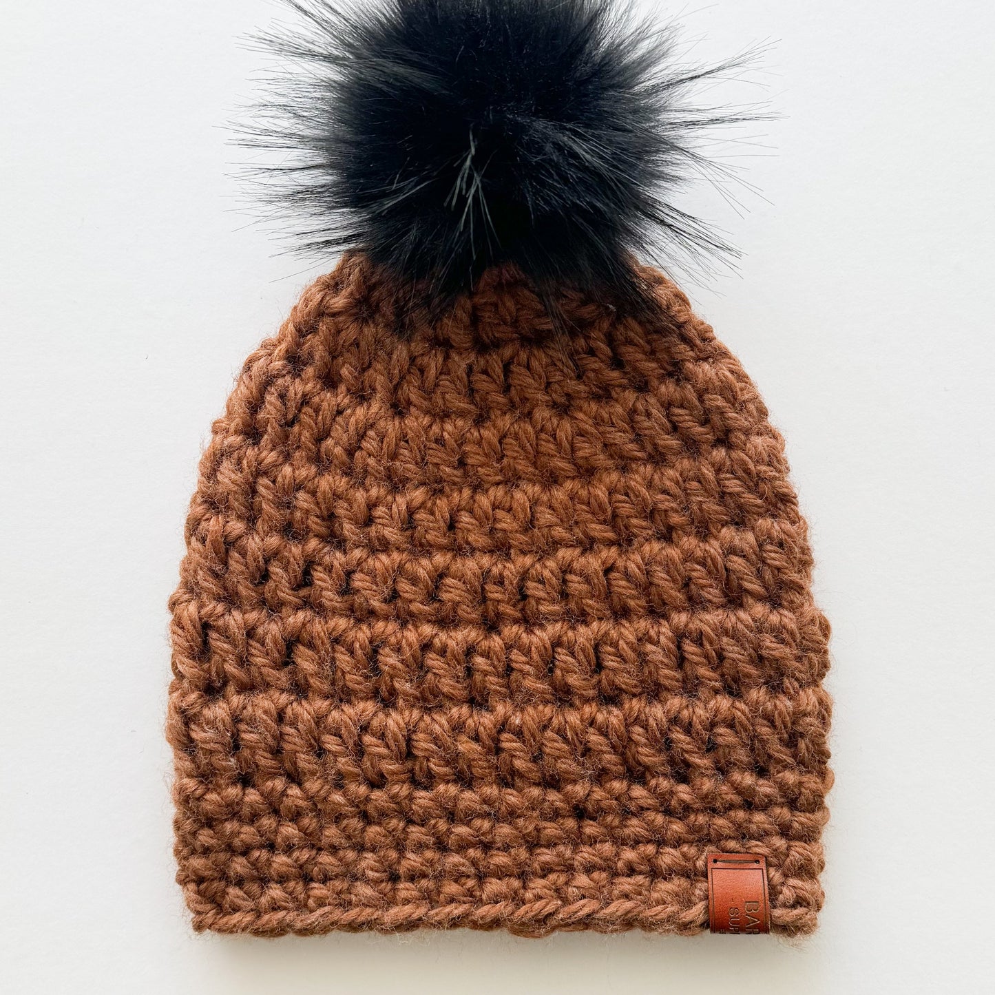 Recycled Fiber - Crochet Pom Pom Beanie..