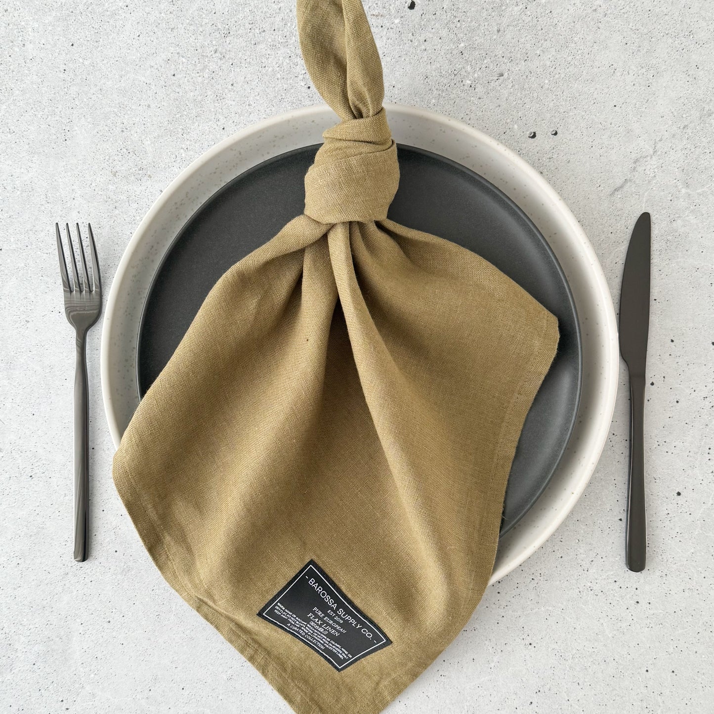 Olive - Linen Napkin set of 2