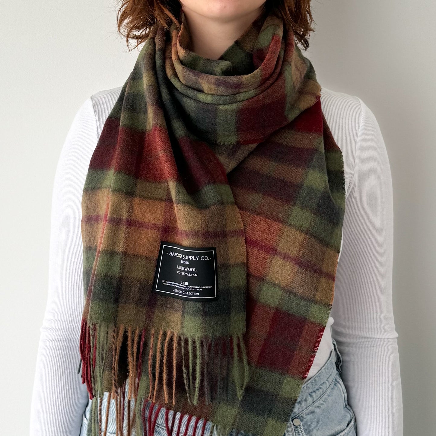 Buchanan Autumn - Scottish Tartan Lambswool Wide Scarf