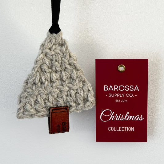 Crochet Tree Ornament - Light Grey