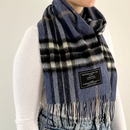 Thomson Enlarged Denim  - Scottish Tartan Lambswool Scarf