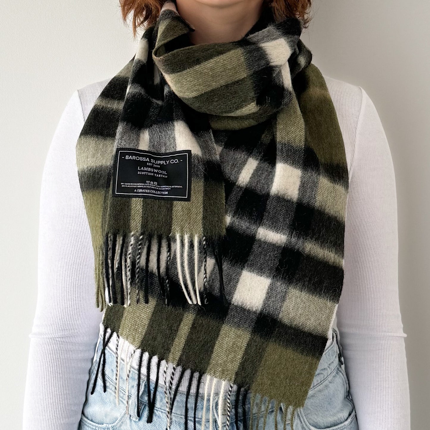 Thomson Olive - Scottish Tartan Lambswool Scarf