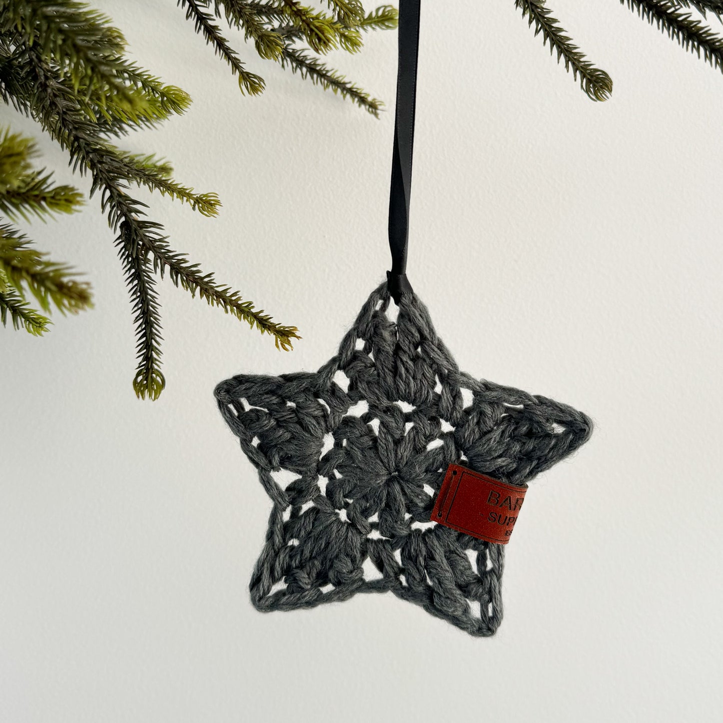 Crochet Star Ornament - Sage