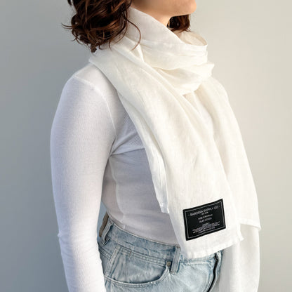 Pure White - Linen Scarf