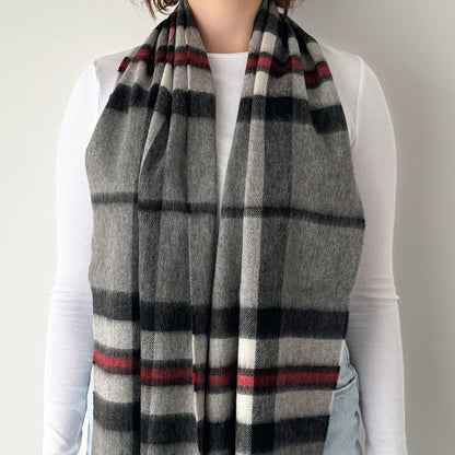 Thomson Grey - Scottish Tartan Lambswool Wide Scarf