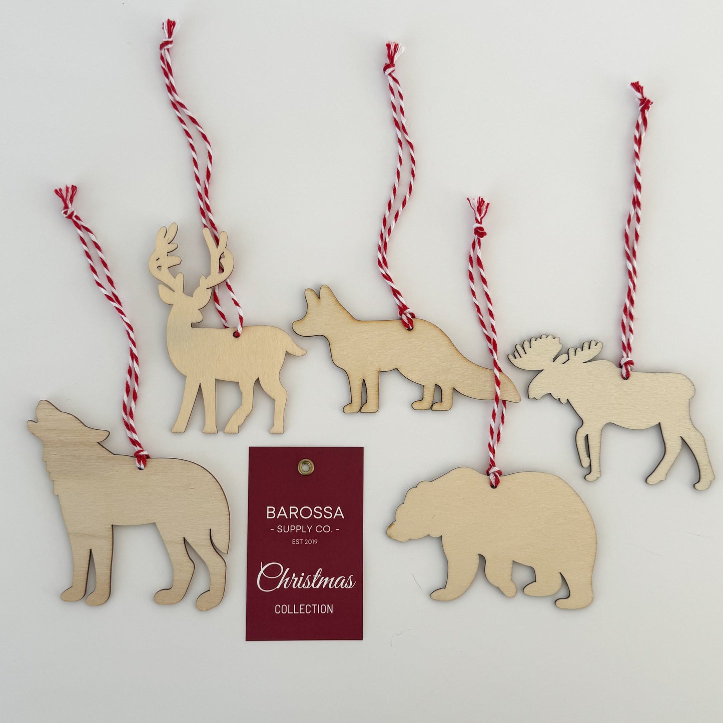 Woodland Ornament - Set of 6 - Red