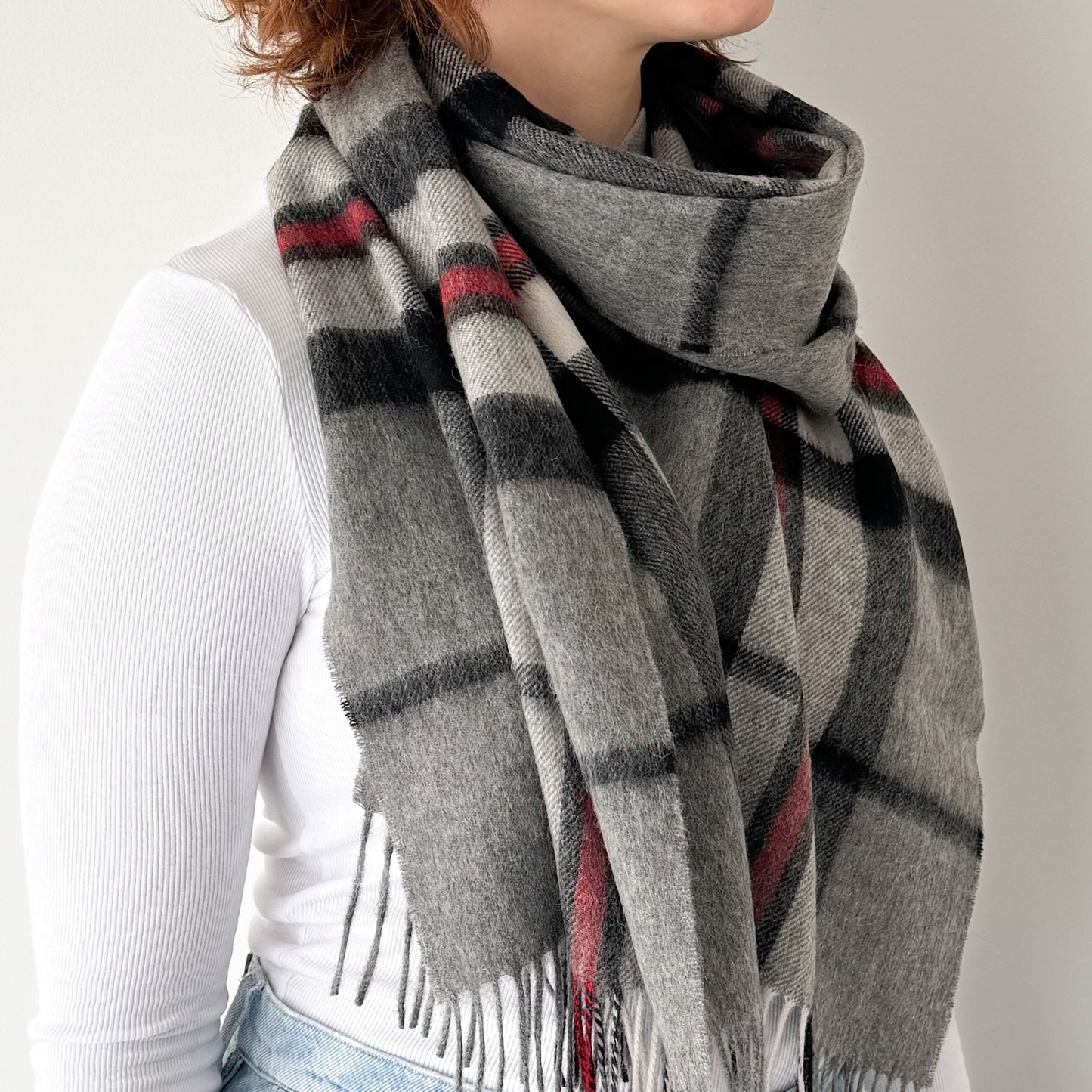 Thomson Grey - Scottish Tartan Lambswool Wide Scarf