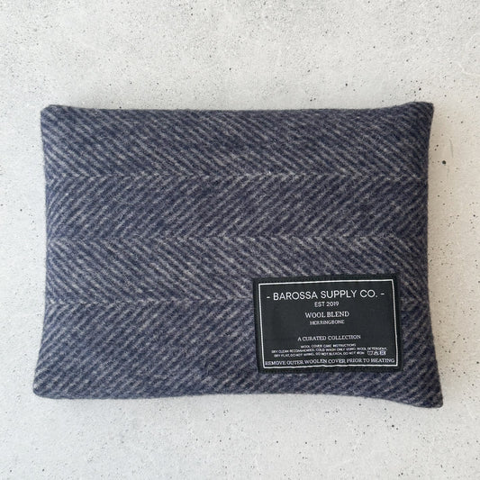 Herringbone Wool Blend Heat Pack - Blue