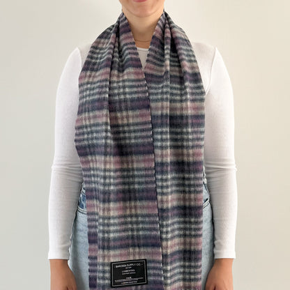 Gingham Blues - Scottish Tartan Lambswool Scarf