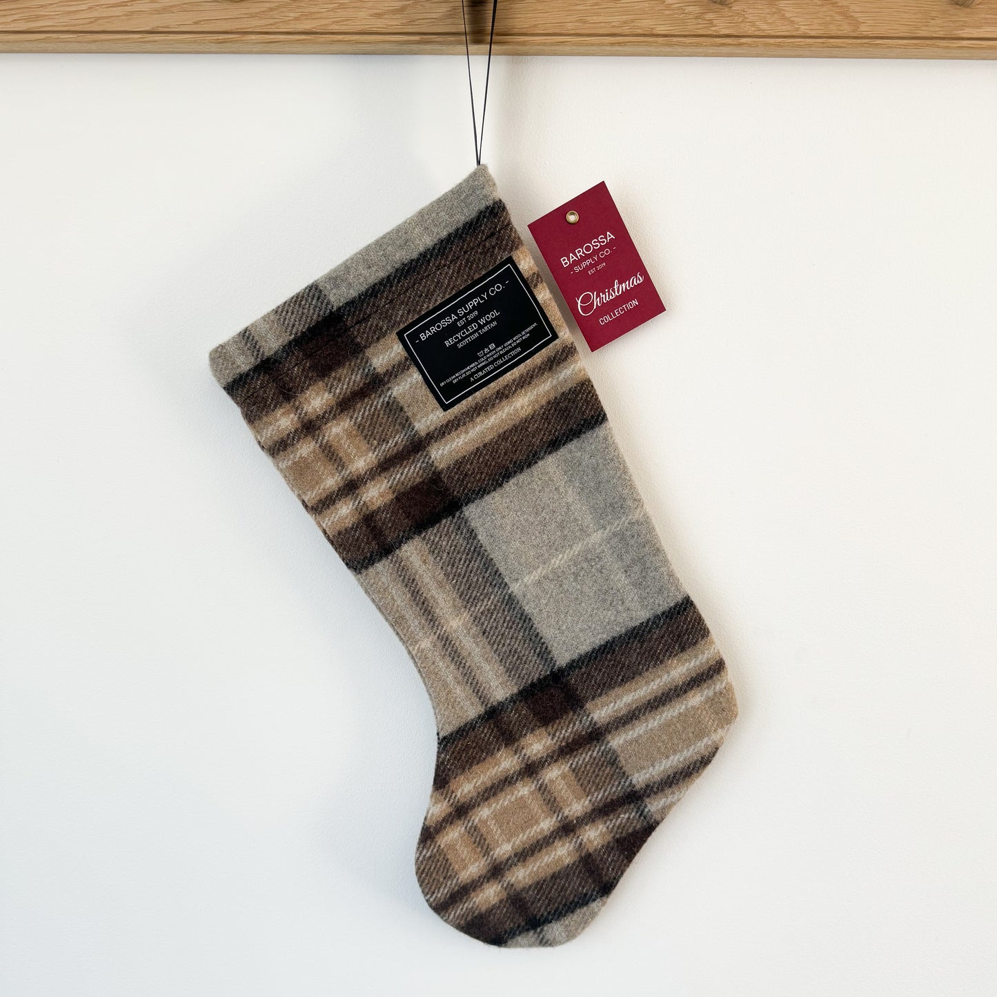 Christmas Stocking - Recycled Wool Scottish Tartan - Mackallar