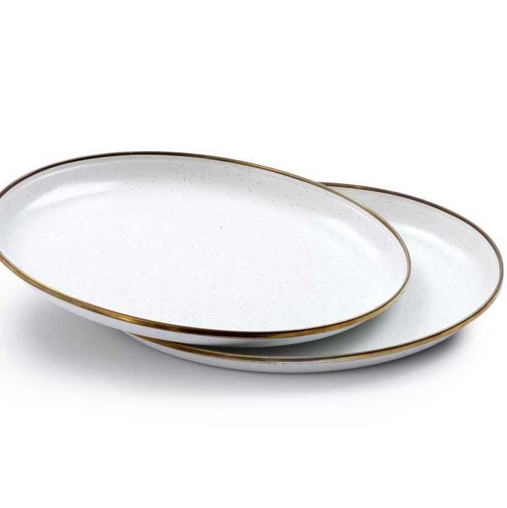 Eggshell Deep Enamel Plate (Set of 2) Barebones