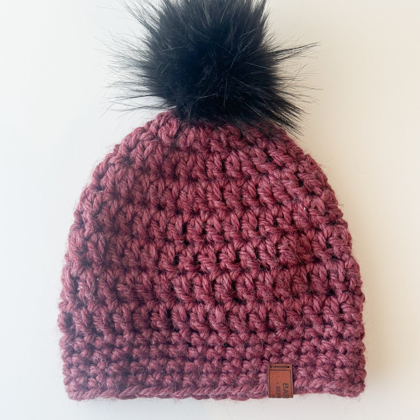 Recycled Fiber - Crochet Pom Pom Beanie..