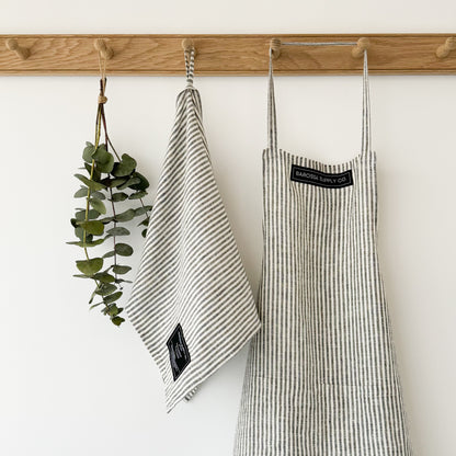 Grey & White Stripe - Everyday Apron