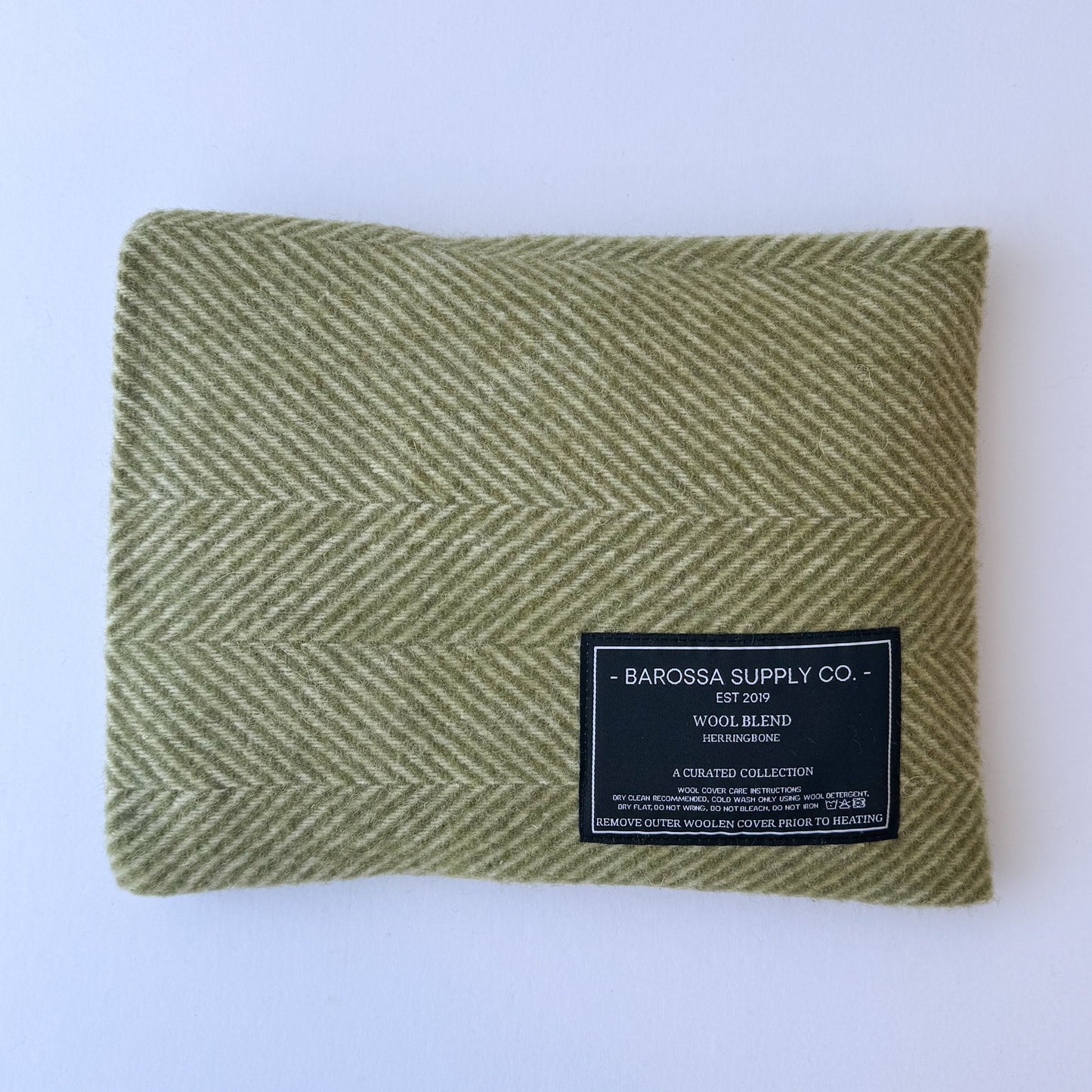 Herringbone Wool Blend Heat Pack - Olive Green