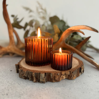 Amber Glass Votive Holder