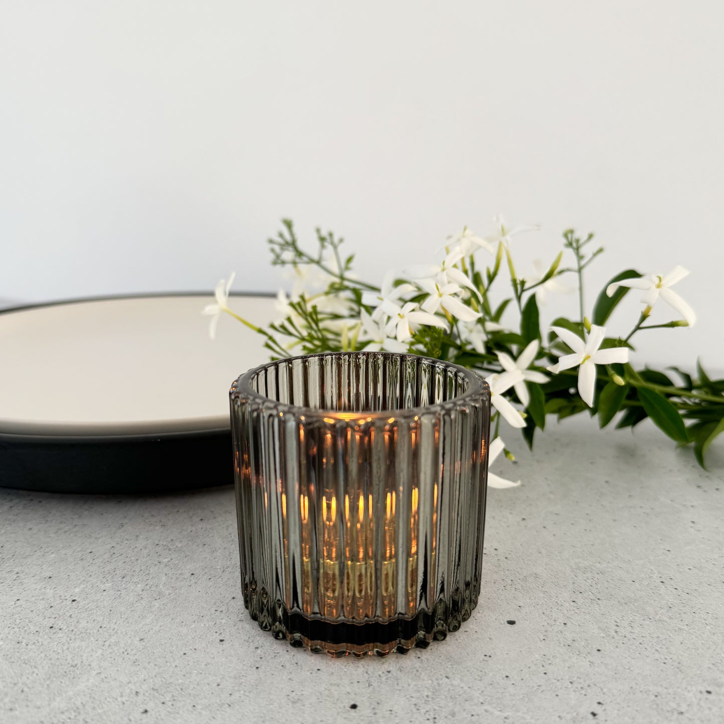 Grey Glass Votive Holder