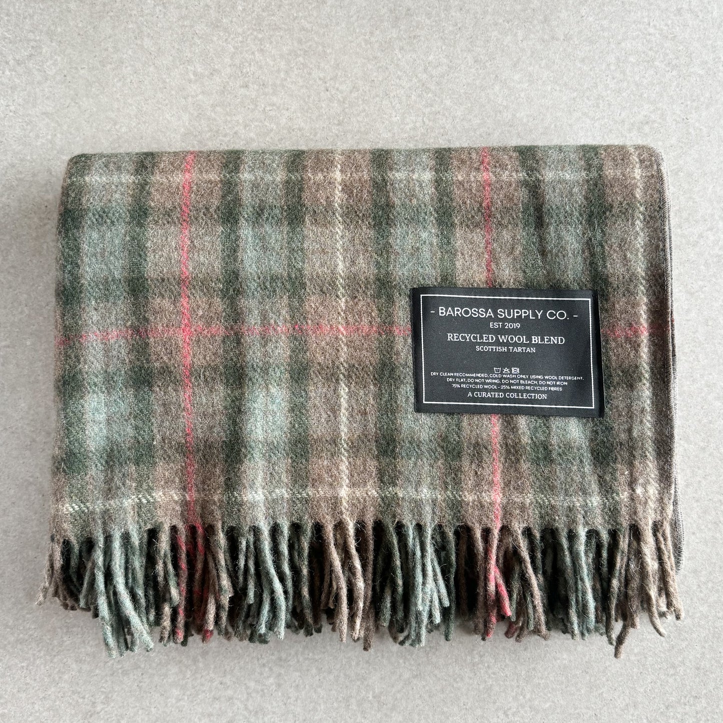 Fraser Hunting Weathered - Recycled Wool Blend Scottish Tartan Blanket