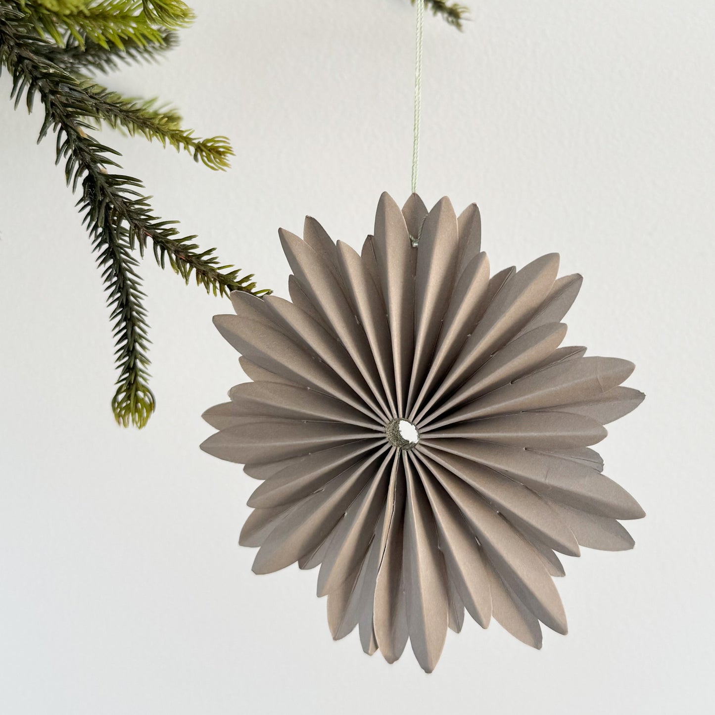 Paper Star Ornament - flax