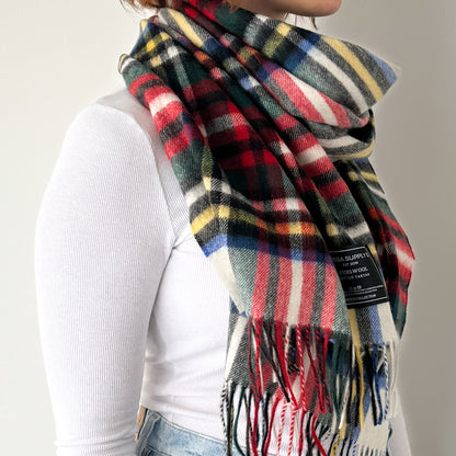 Stewart Dress - Scottish Tartan Lambswool Wide Scarf