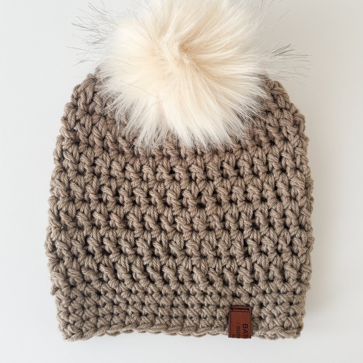 New Season Crochet Pom Pom Beanie - Wool Blend