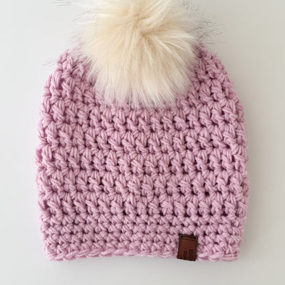 New Season Crochet Pom Pom Beanie - Wool Blend