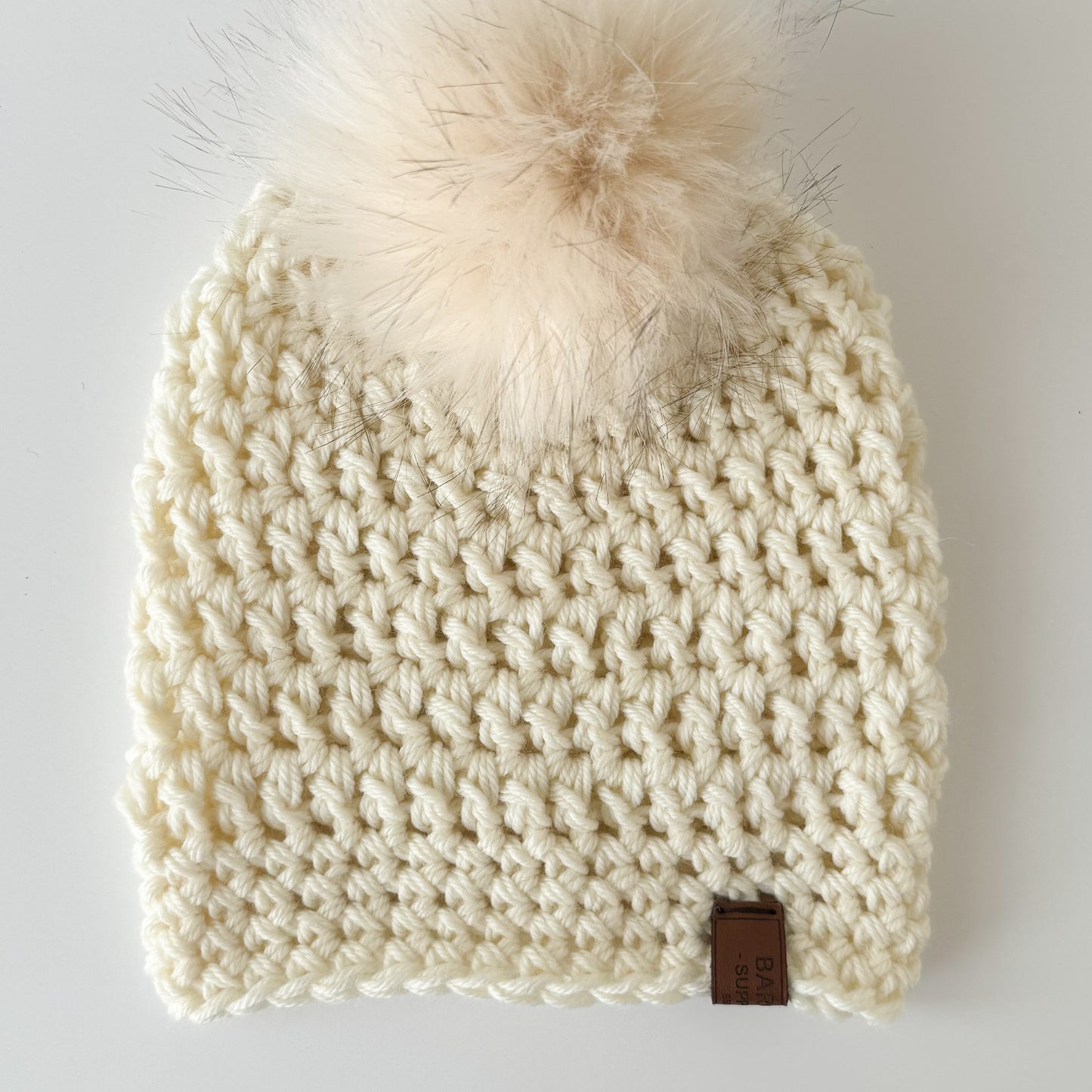 New Season Crochet Pom Pom Beanie - Wool Blend