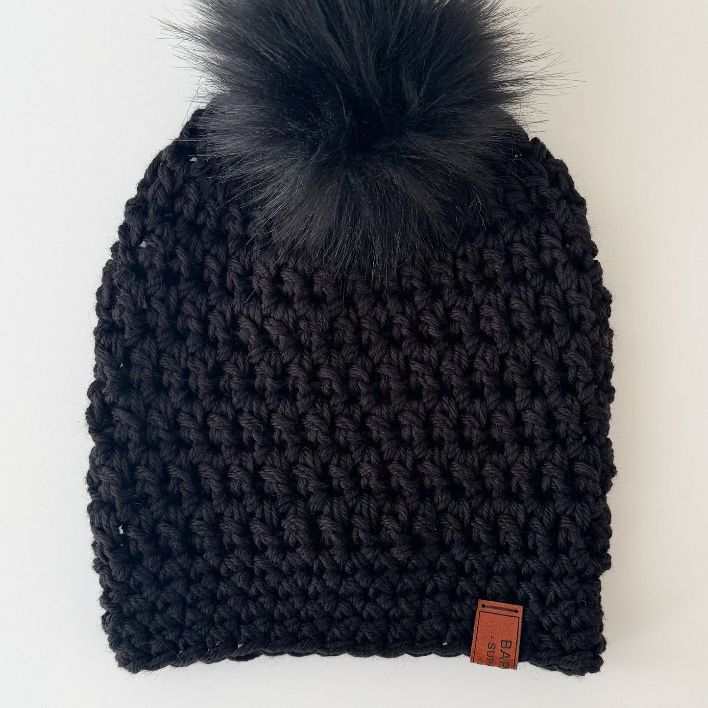 New Season Crochet Pom Pom Beanie - Wool Blend