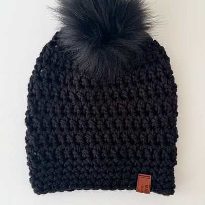 New Season Crochet Pom Pom Beanie - Wool Blend