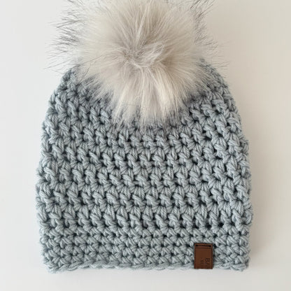 New Season Crochet Pom Pom Beanie - Wool Blend
