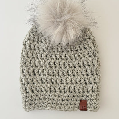 New Season Crochet Pom Pom Beanie - Wool Blend