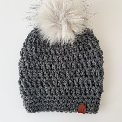 New Season Crochet Pom Pom Beanie - Wool Blend