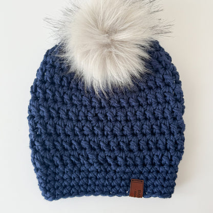 New Season Crochet Pom Pom Beanie - Wool Blend