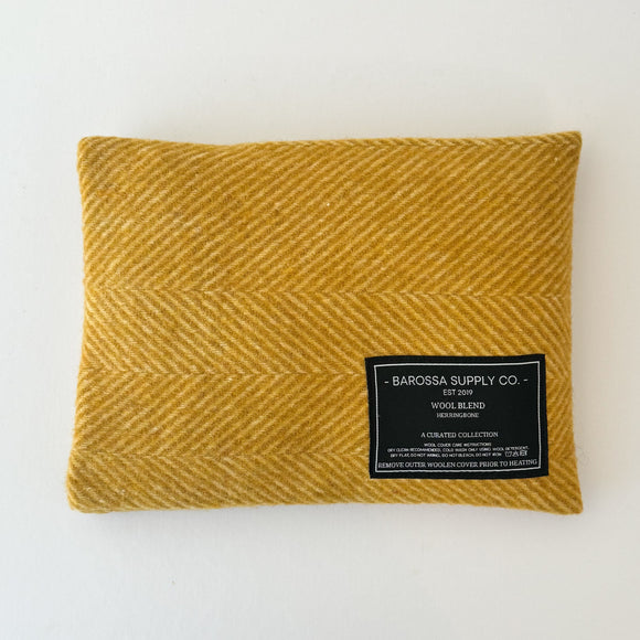 Herringbone Wool Blend Heat Pack - Mustard