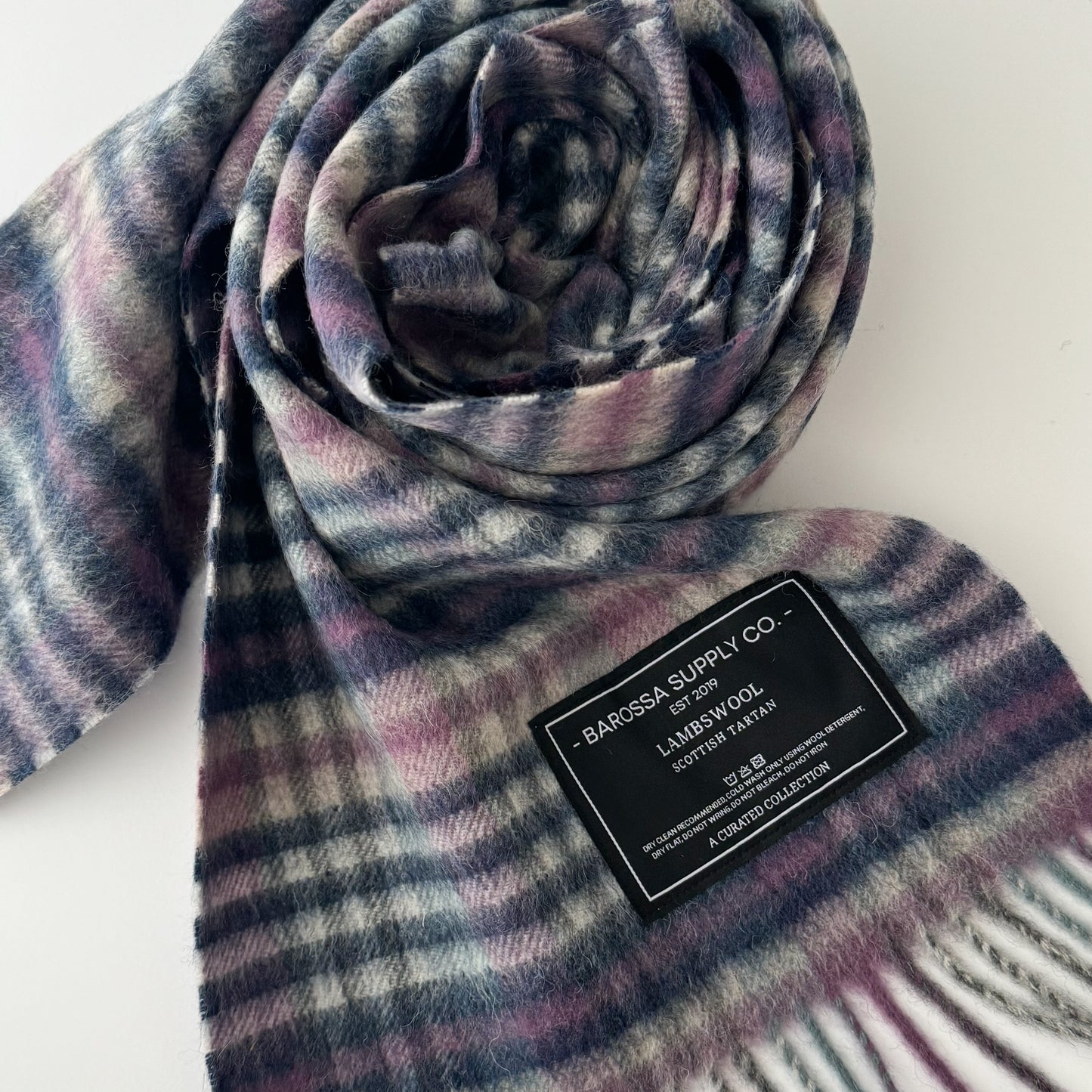 Gingham Blues - Scottish Tartan Lambswool Scarf