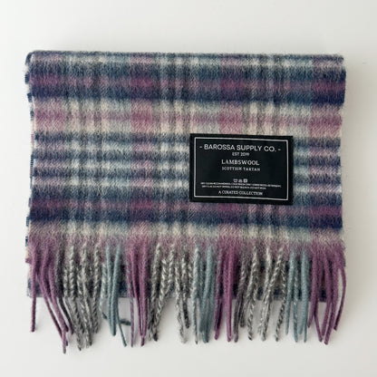 Gingham Blues - Scottish Tartan Lambswool Scarf