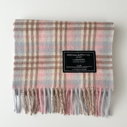 Gingham Pinks - Scottish Tartan Lambswool Scarf