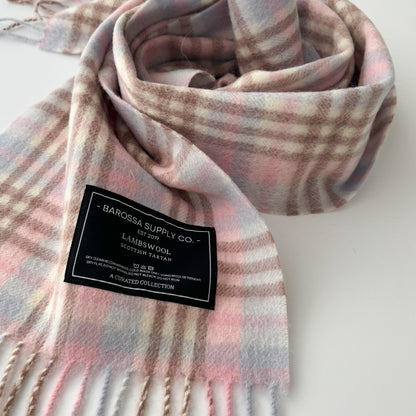 Gingham Pinks - Scottish Tartan Lambswool Scarf