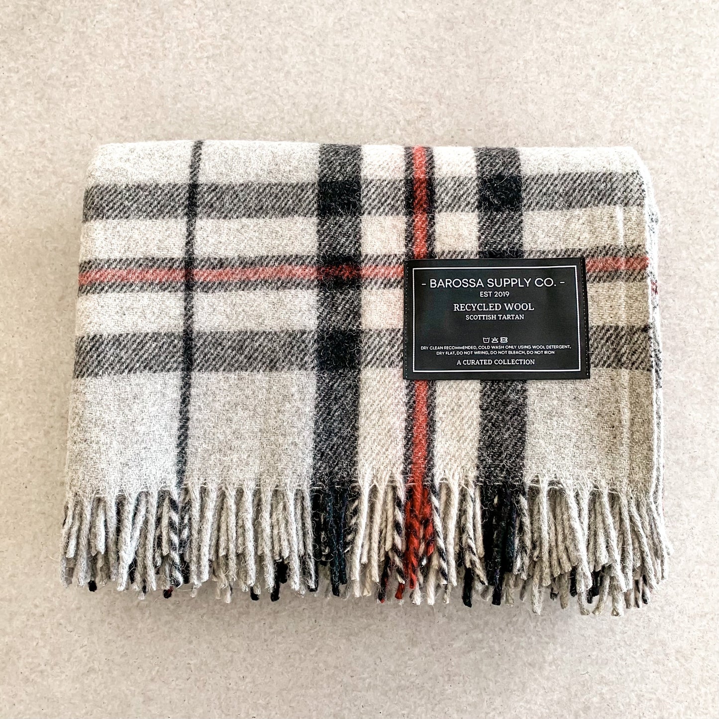 Thomson Grey - Recycled Wool Blend Scottish Tartan Blanket