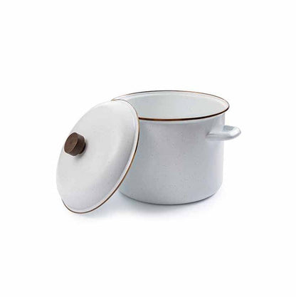 Eggshell Enamel Stock Pot - Barebones