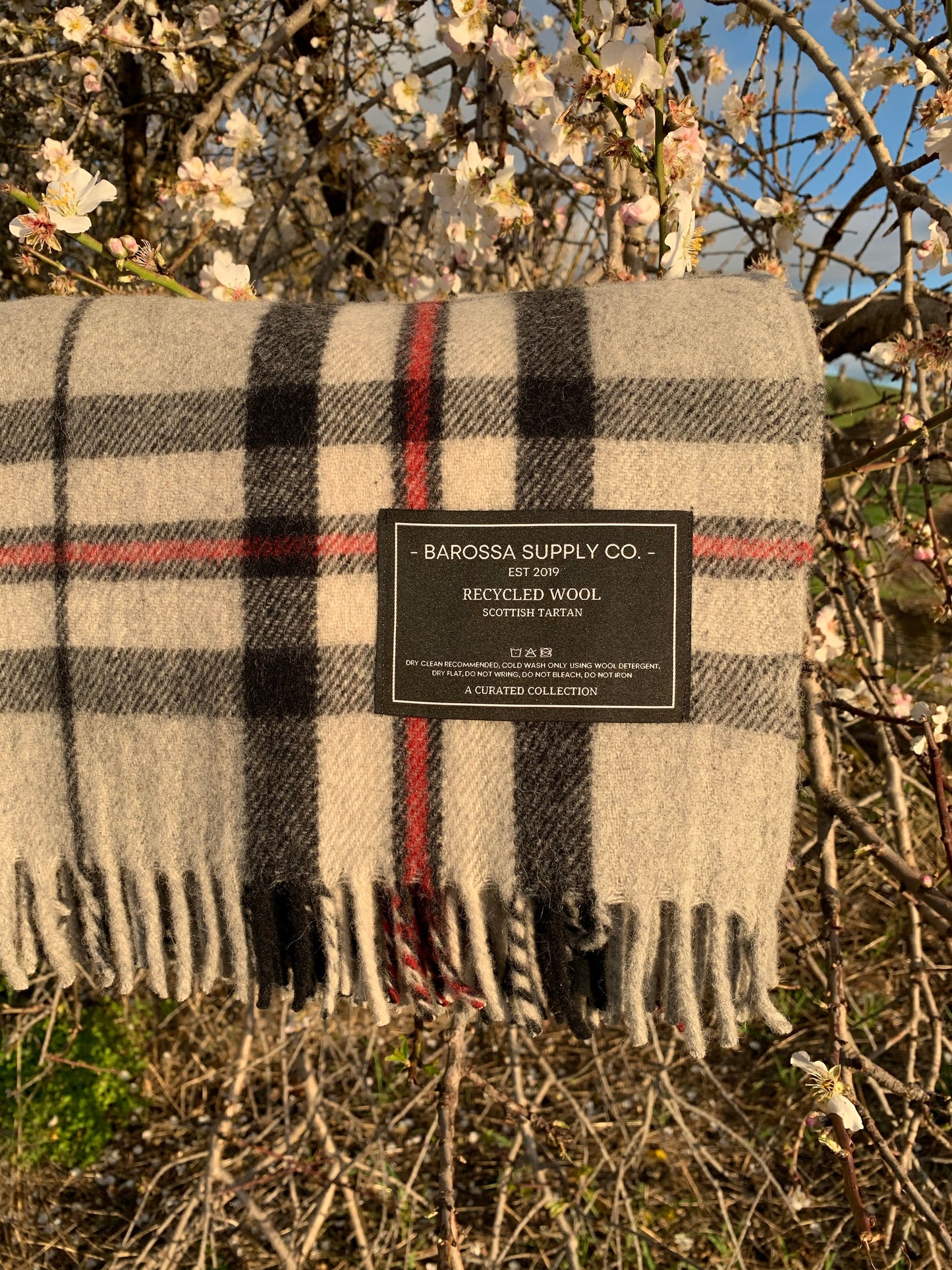 Thomson Grey - Recycled Wool Blend Scottish Tartan Blanket