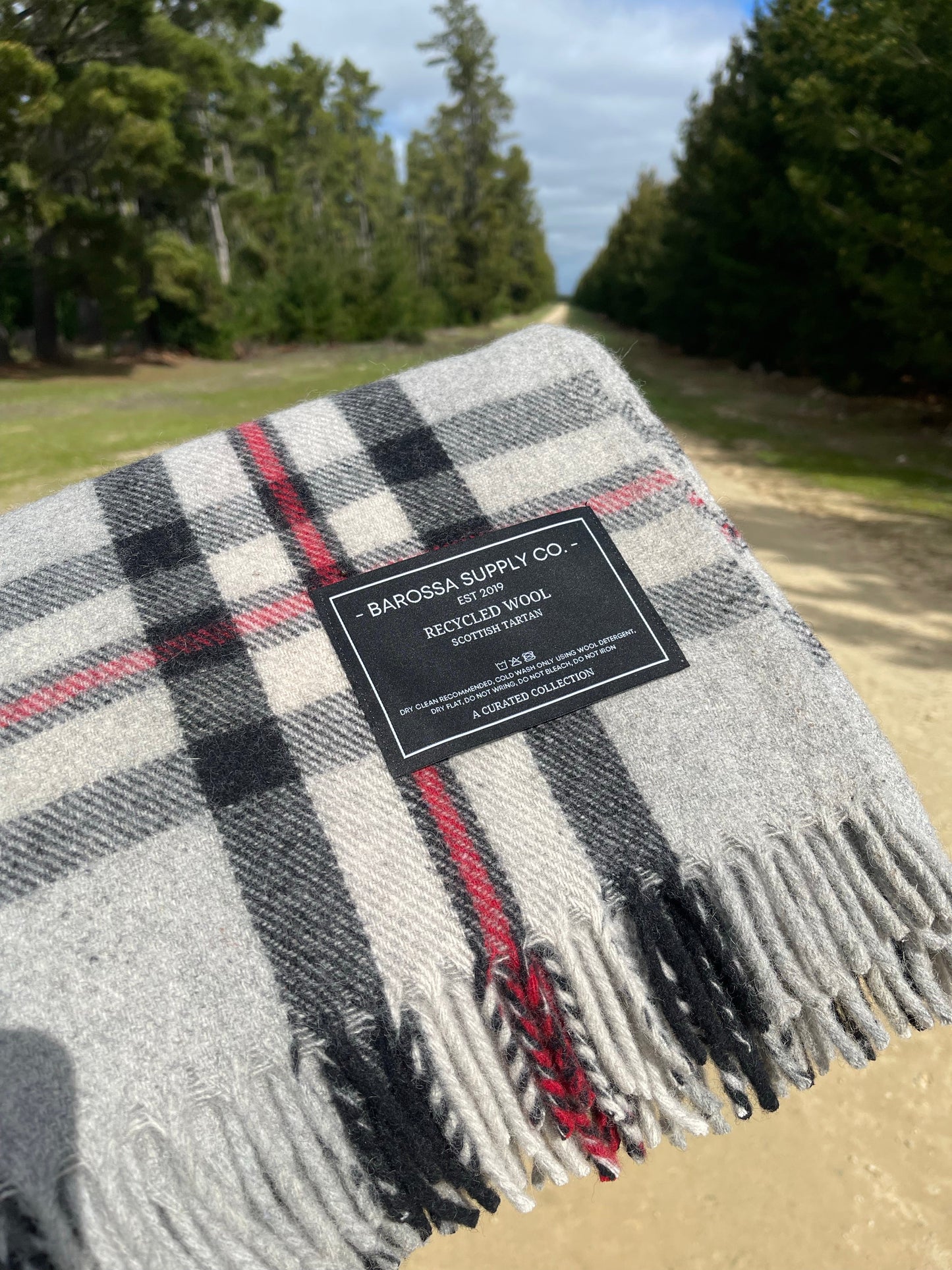 Thomson Grey - Recycled Wool Blend Scottish Tartan Blanket