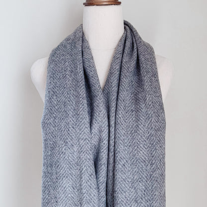 Luxe Herringbone Blanket Wrap - Medium Grey