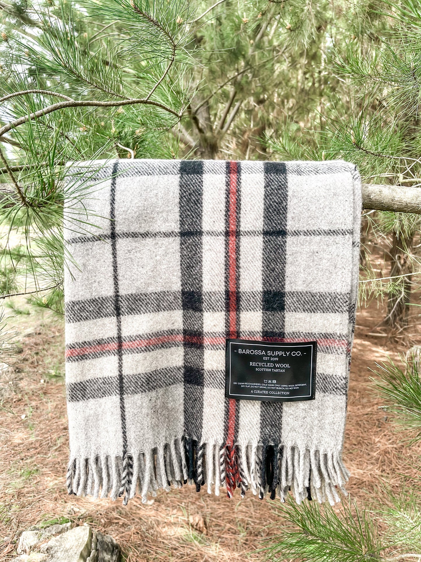 Thomson Grey - Recycled Wool Blend Scottish Tartan Blanket