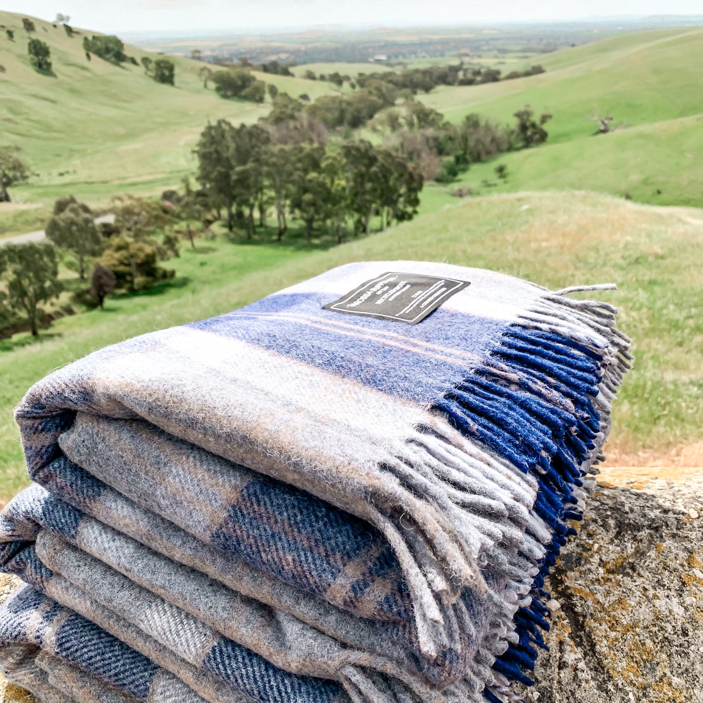 Bannockbane Silver - Recycled Wool Blend Scottish Tartan Blanket