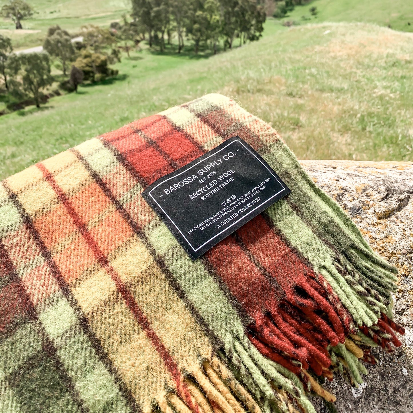 Buchanan Autumn - Recycled Wool Blend Scottish Tartan Blanket.