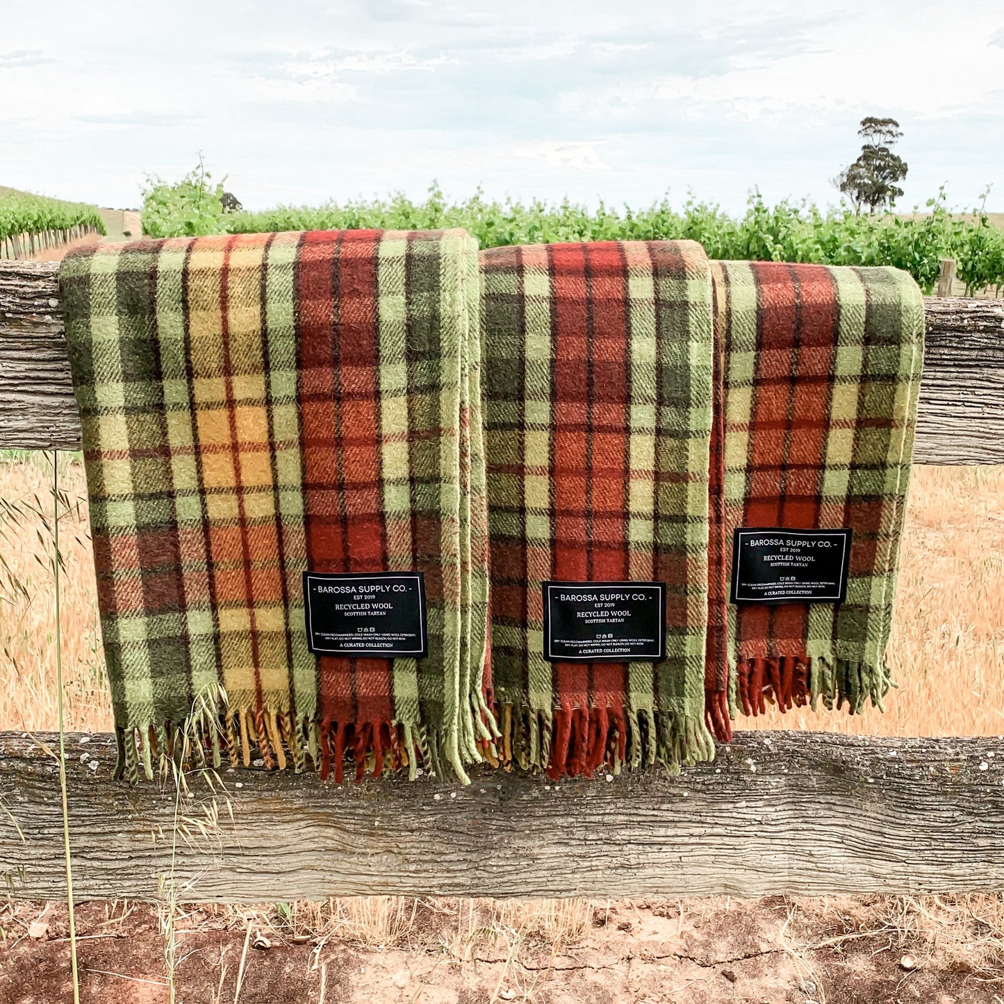 Buchanan Autumn - Recycled Wool Blend Scottish Tartan Blanket.